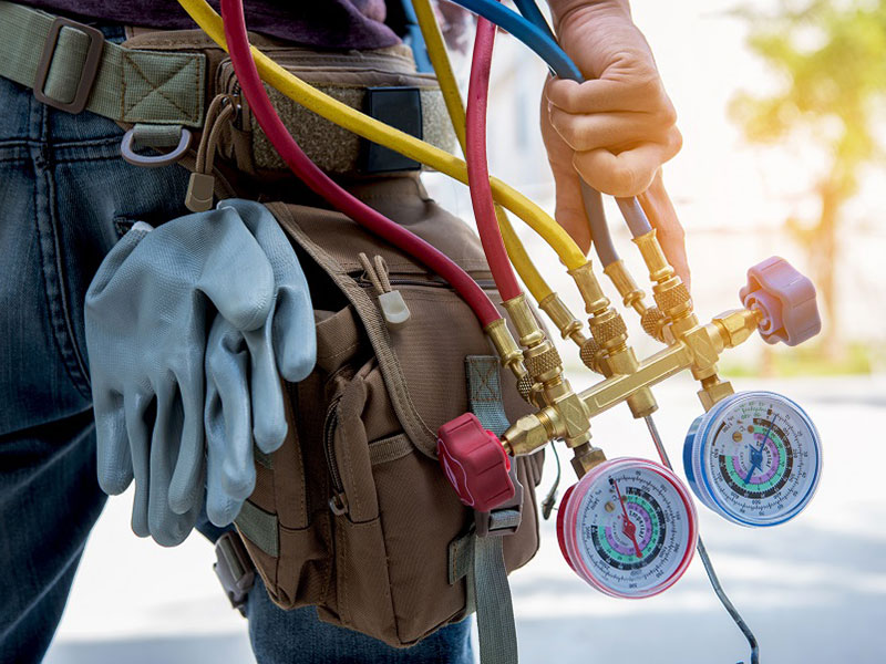 HVAC technician at work